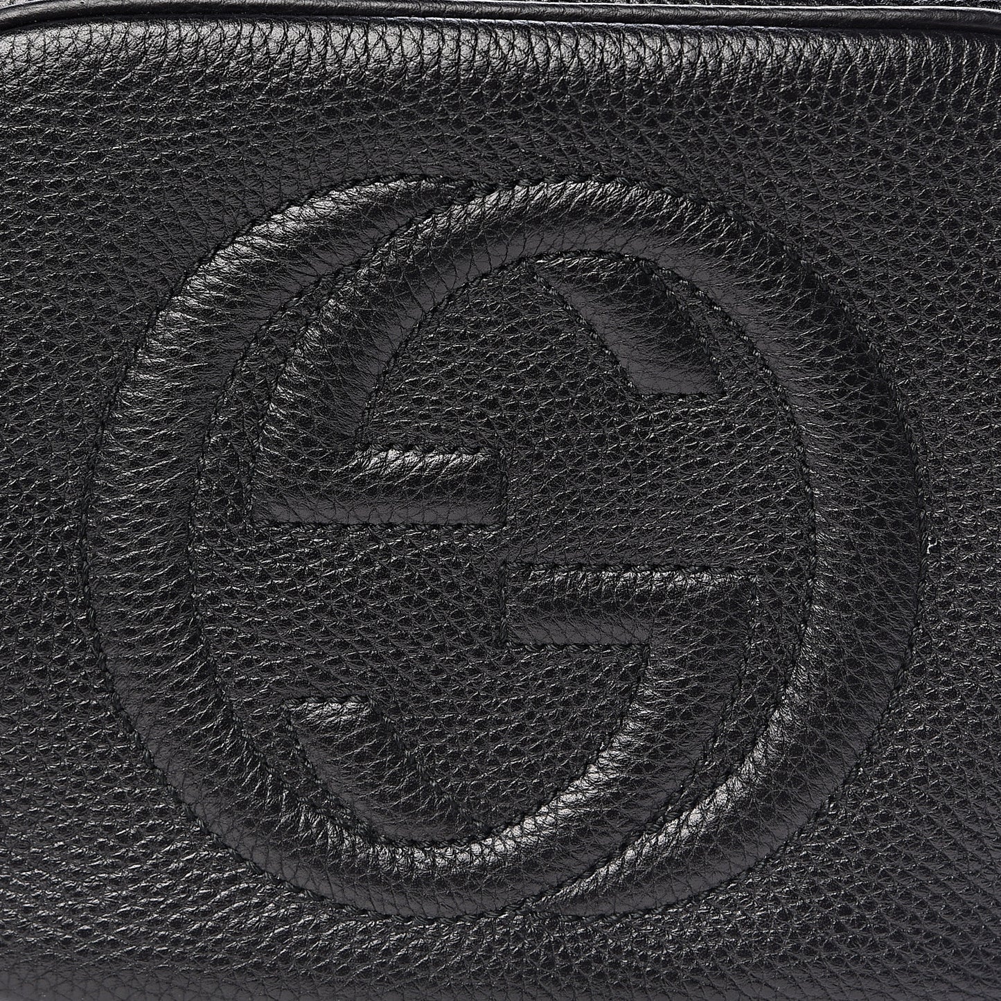 Pebbled Calfskin Small Soho Disco Bag Black