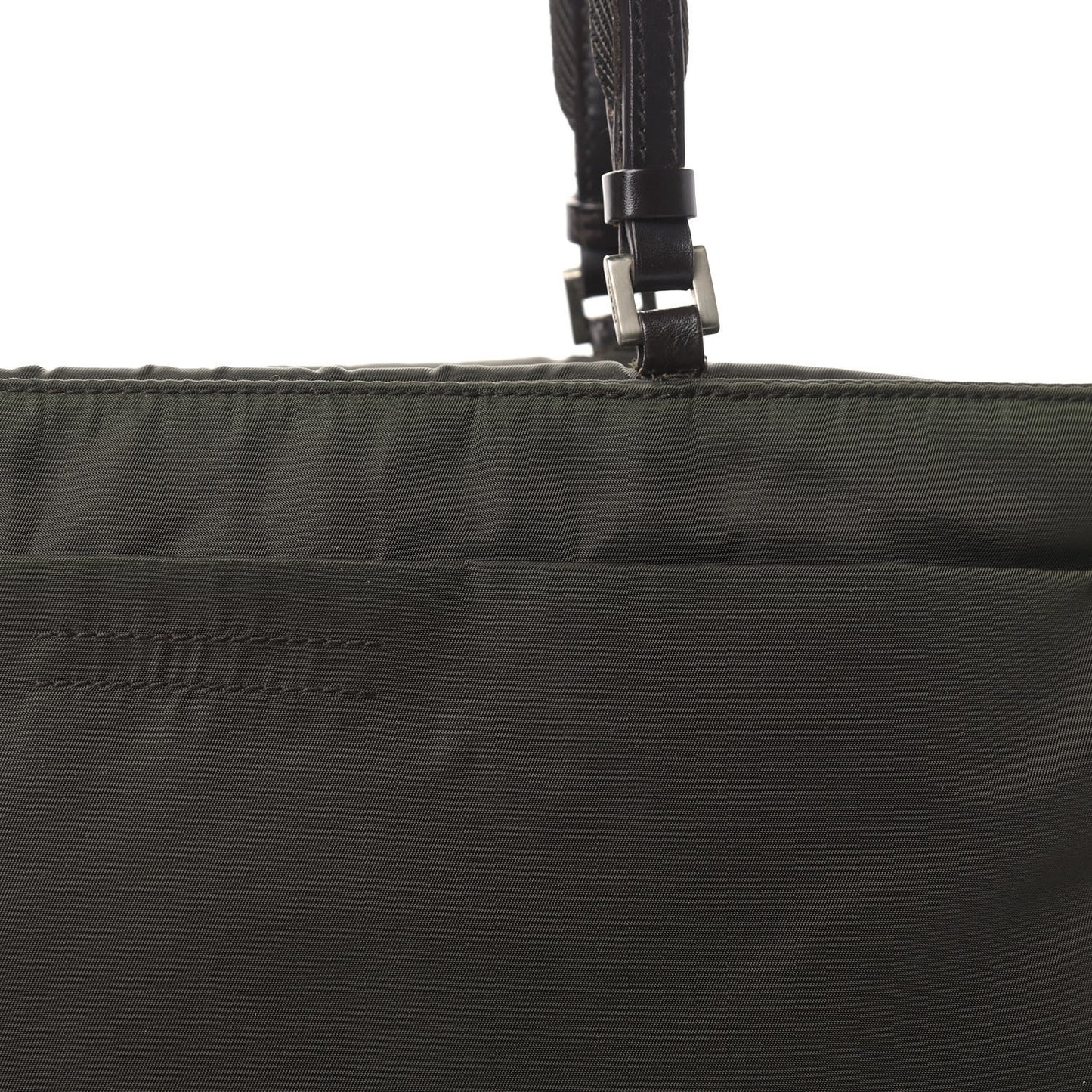 Tessuto Nylon Soft Calfskin Shopping Tote Ebano