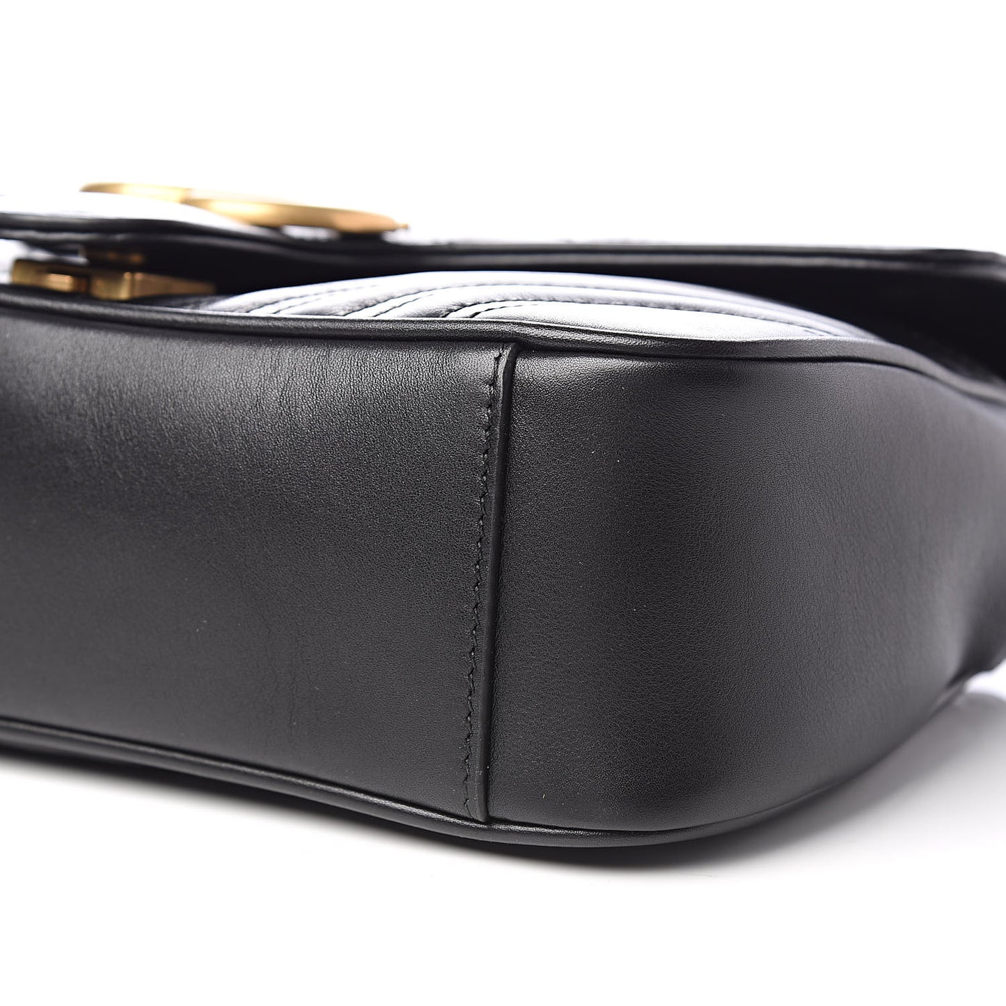 Calfskin Matelasse Small GG Marmont Shoulder Bag Black