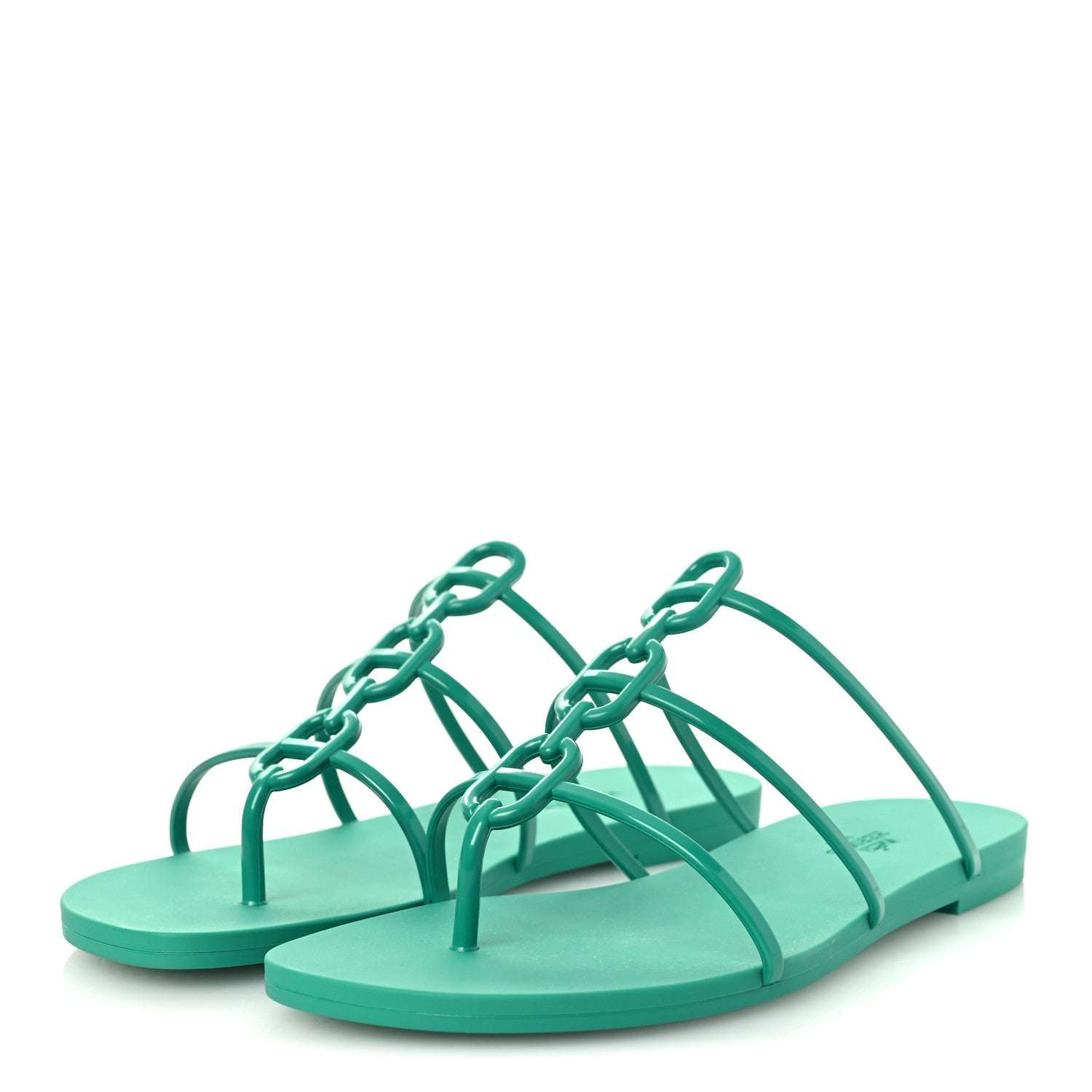 Hermes Rubber Womens Mykonos Sandals 38 Vert Tourmaline 4 of 11
