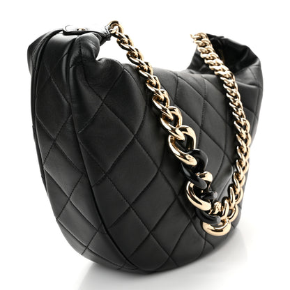 Chanel Lambskin Resin Elegant Maxi Hobo Black 3 of 10