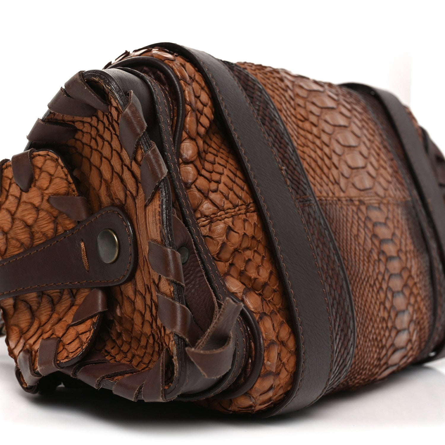 Chloe Snakeskin Silverado Shoulder Bag Brown 9 of 10