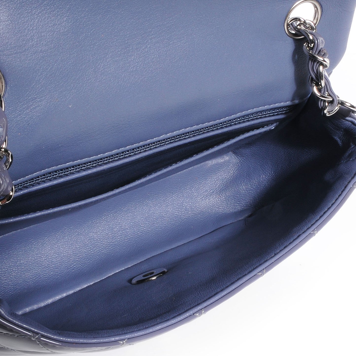 Patent Quilted Mini Flap Lavender