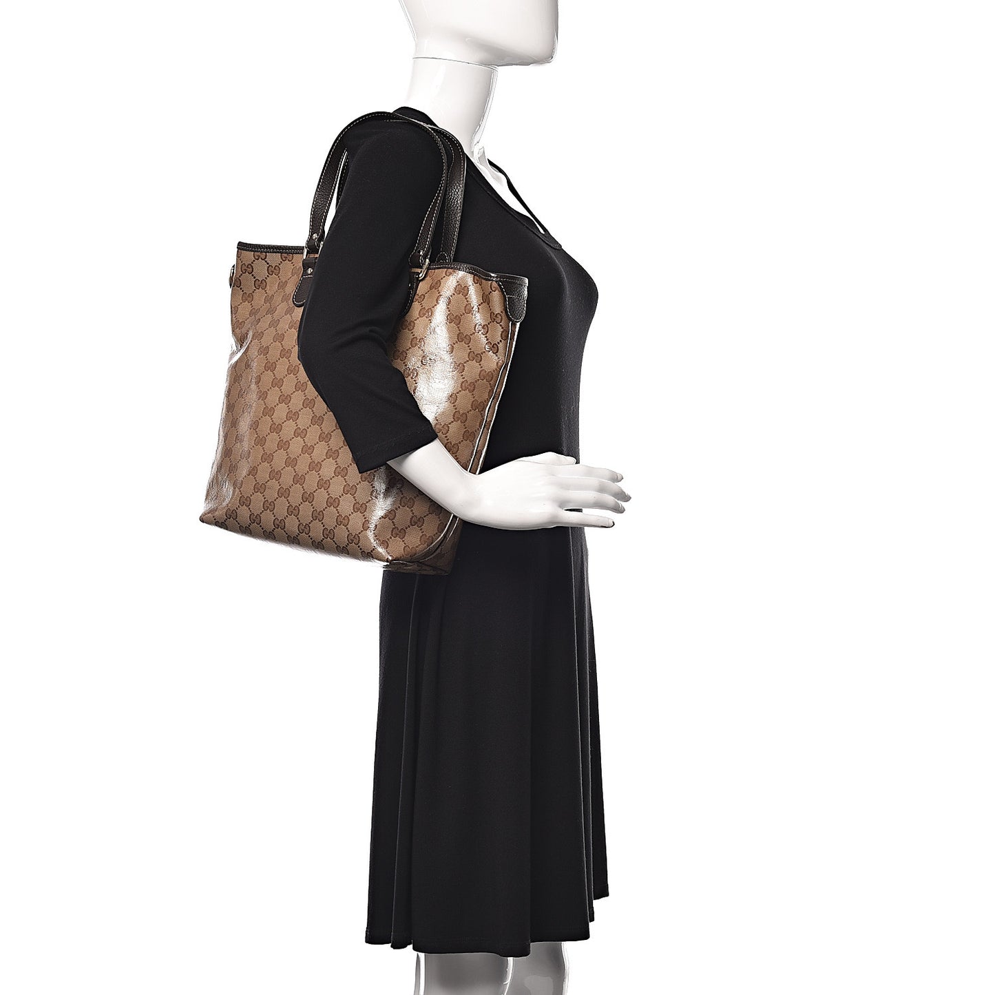Crystal Monogram Joy Tote Dark Brown