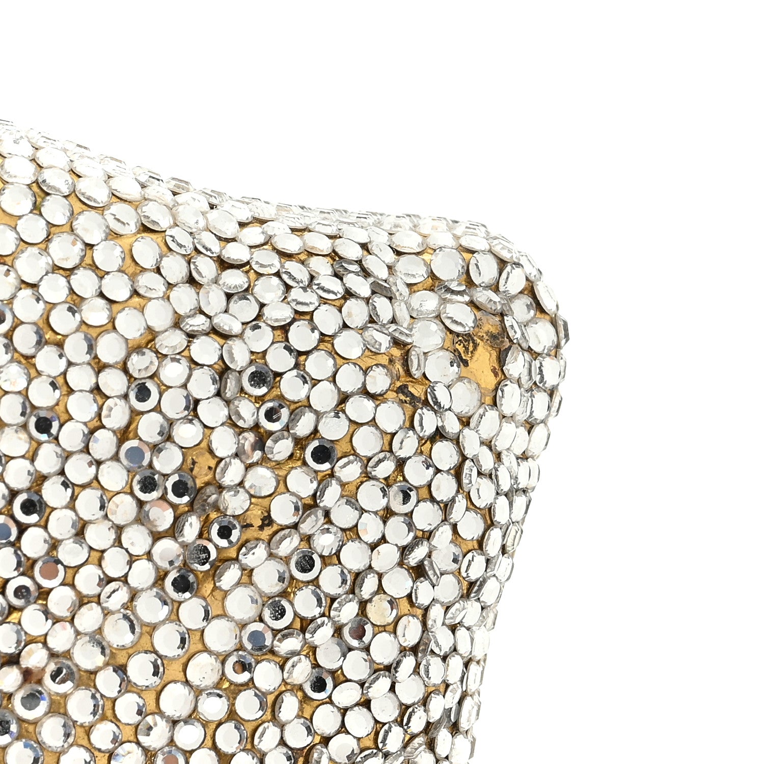 Judith Leiber Swarovski Crystal Minaudiere Clutch Gold Silver 10 of 12