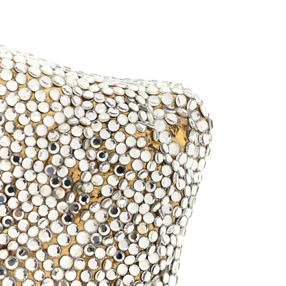 Judith Leiber Swarovski Crystal Minaudiere Clutch Gold Silver 10 of 12