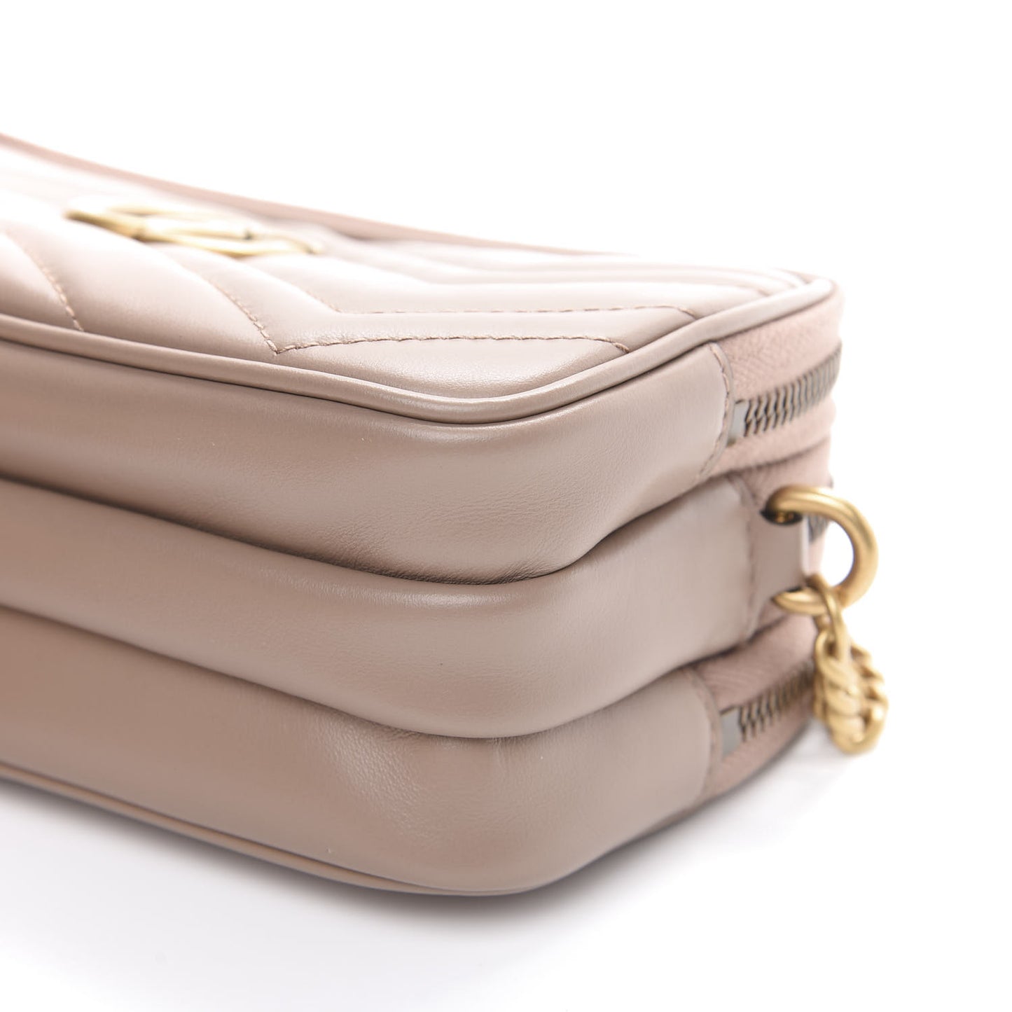 Calfskin Matelasse Mini GG Marmont Chain Crossbody Bag Porcelain Rose