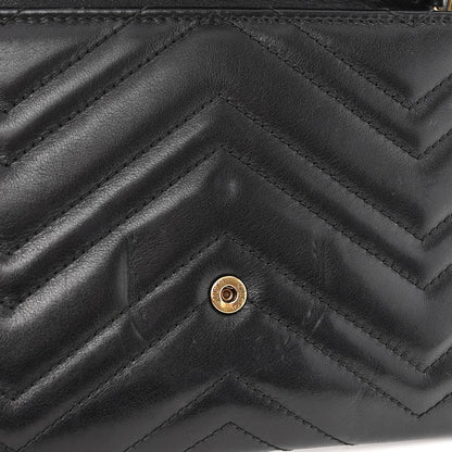Gucci Calfskin Matelasse Mini GG Marmont Chain Wallet Black 10 of 10