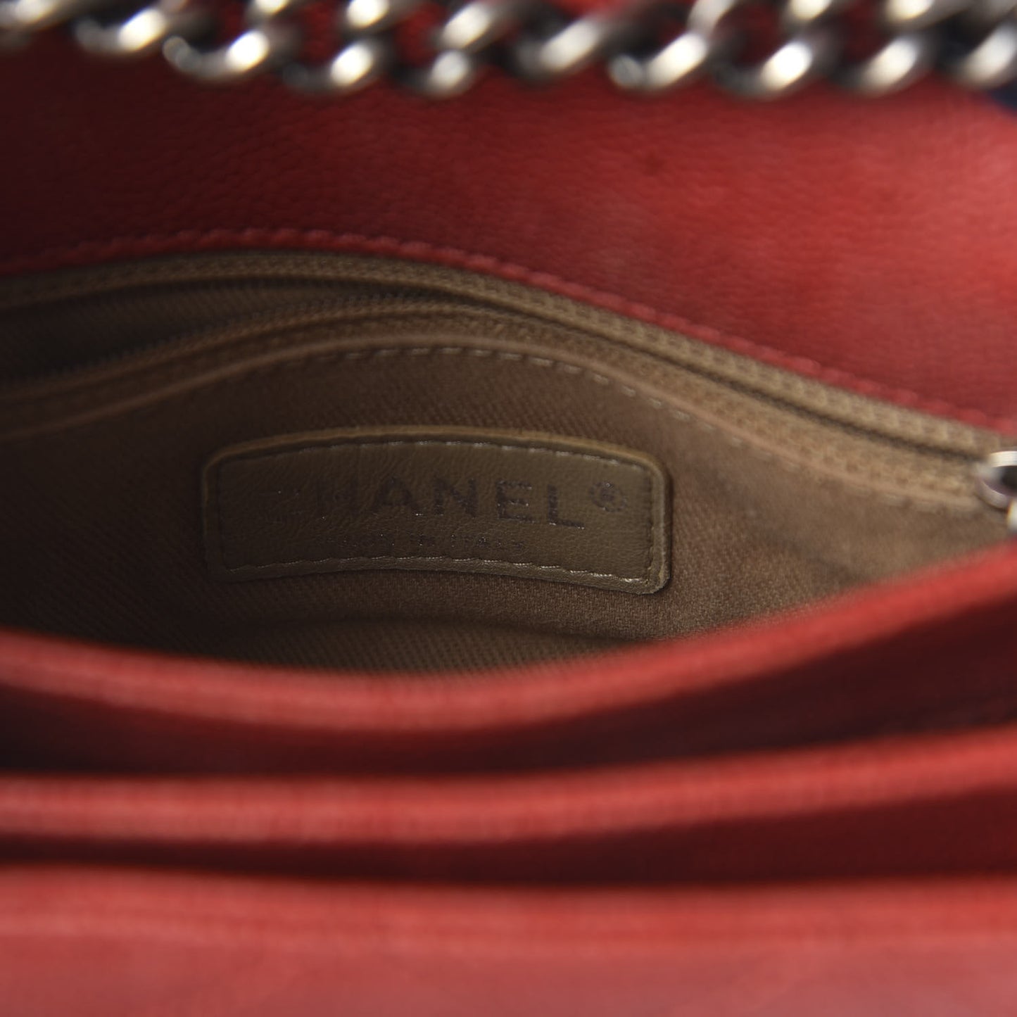 Caviar Quilted Mini Simply CC Flap Red