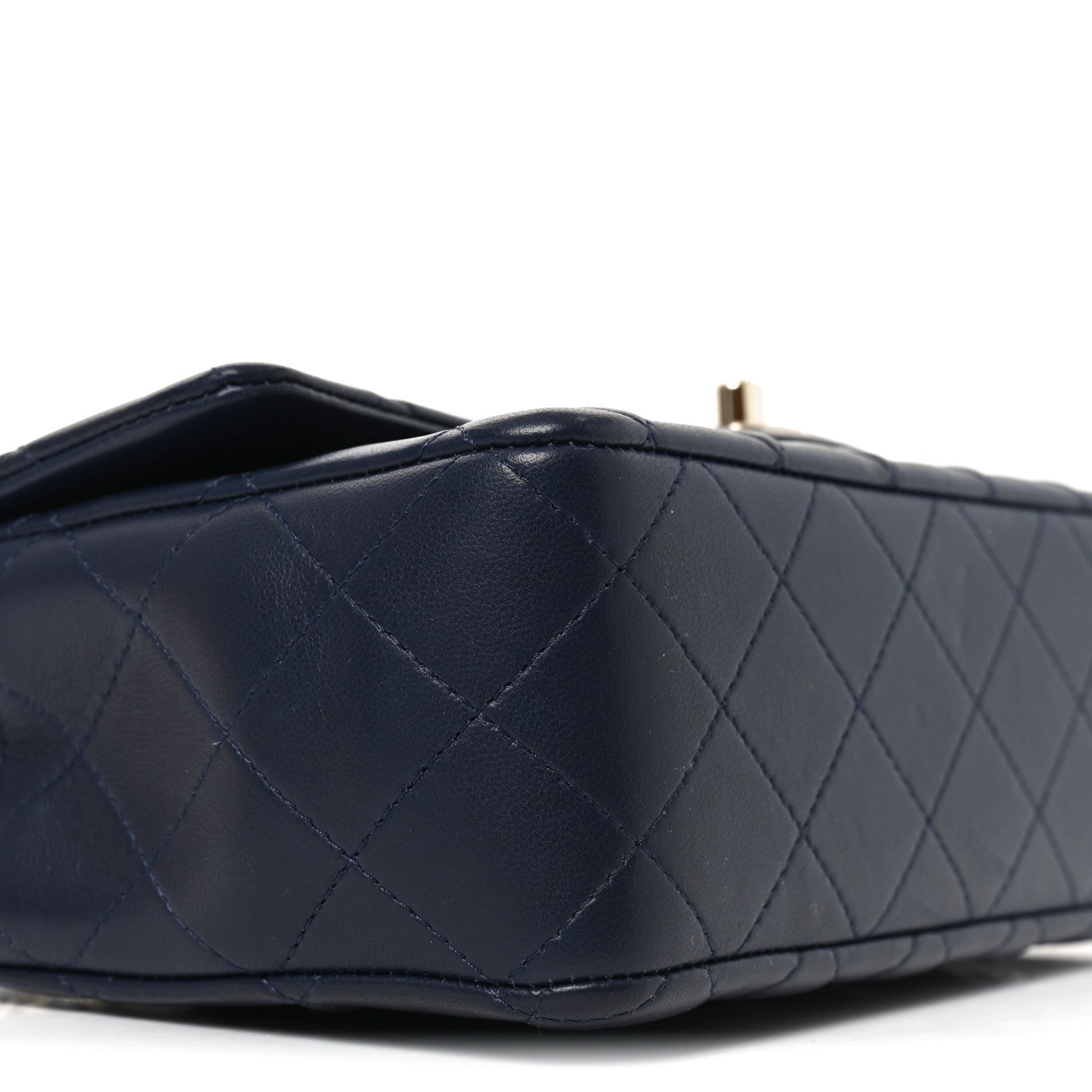 Chanel Lambskin Quilted Mini Chain Top Handle Rectangular Flap Navy 9 of 10
