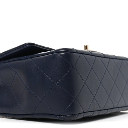 Chanel Lambskin Quilted Mini Chain Top Handle Rectangular Flap Navy 9 of 10