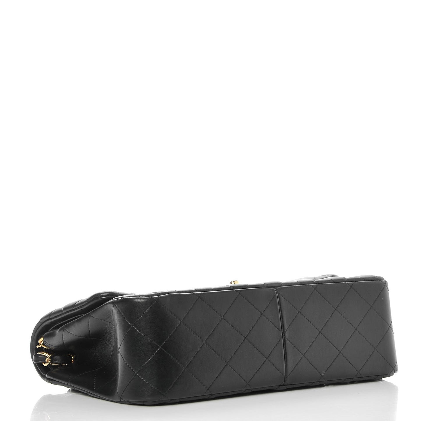 Lambskin Quilted Jumbo Double Flap Black