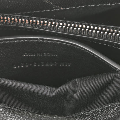 Saint Laurent Sheepskin Matelasse Chevron Monogram Medium College Bag Black 8 of 9