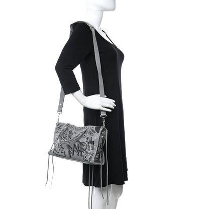 Balenciaga Agneau Arena Graffiti All Over Classic Silver Hardware S City Balenciaga Grey Black 2 of 10