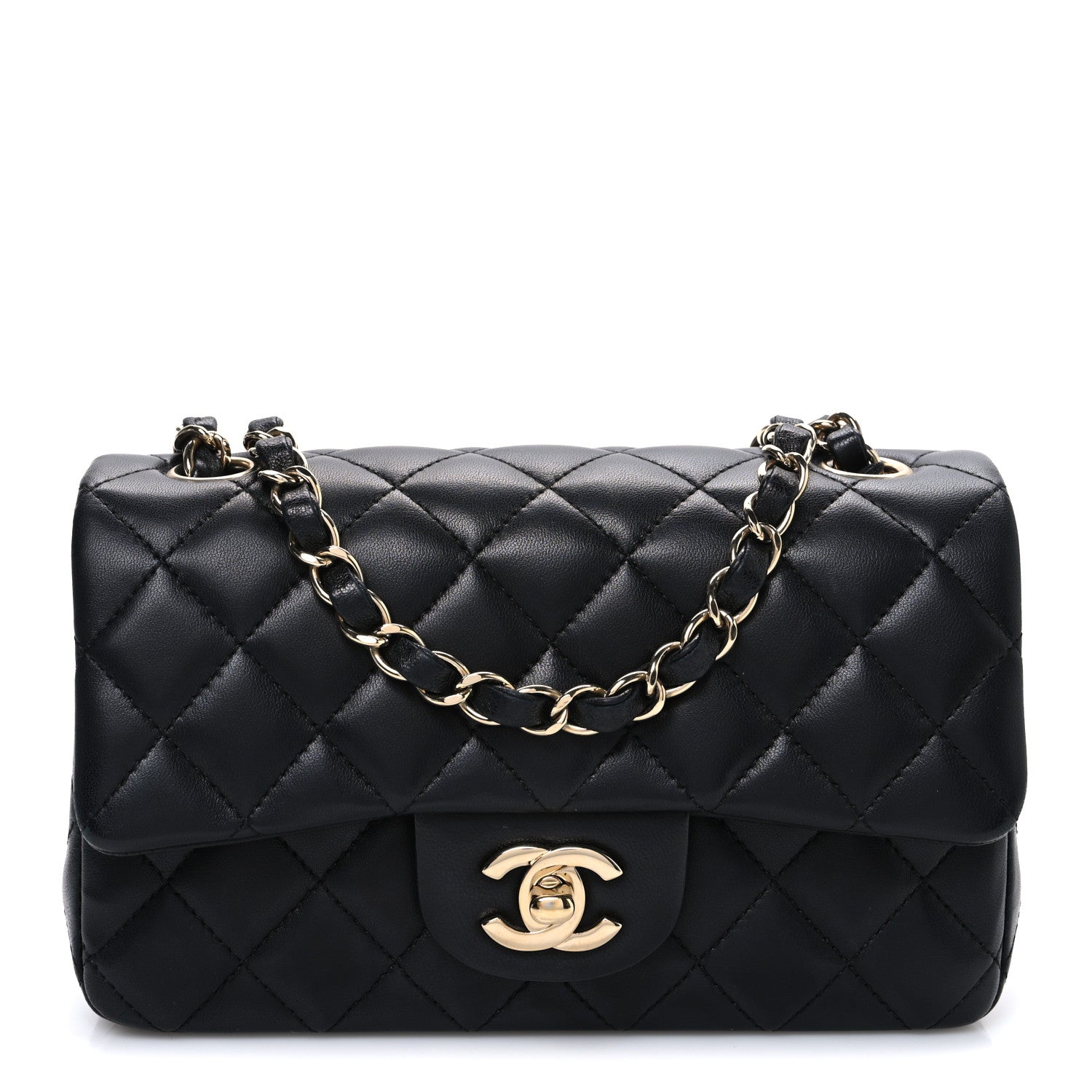 Chanel Lambskin Quilted Mini Rectangular Flap Black 1 of 10