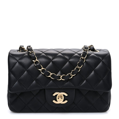 Chanel Lambskin Quilted Mini Rectangular Flap Black 1 of 10