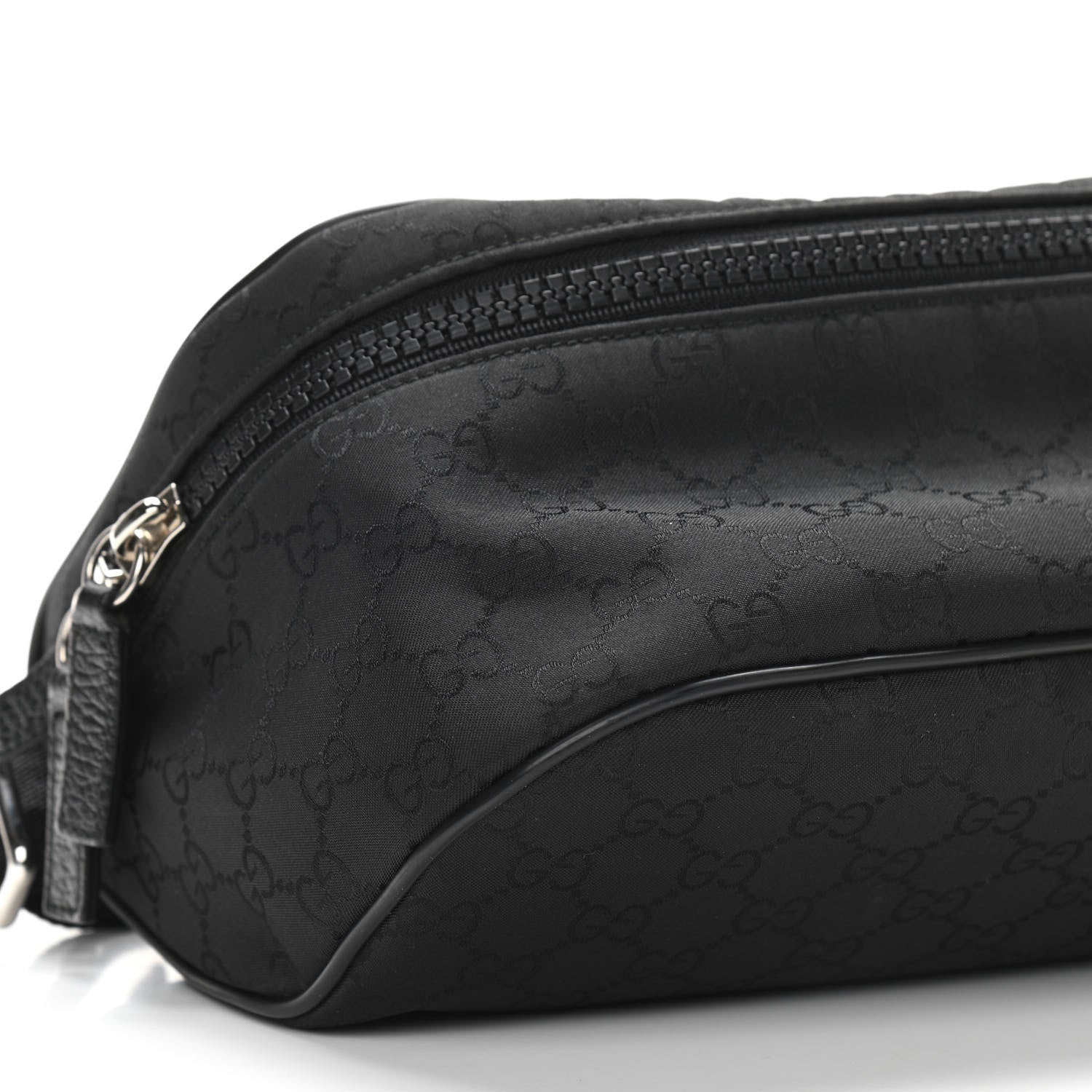 Gucci Nylon Monogram Fanny Pack Belt Bag Black 9 of 10