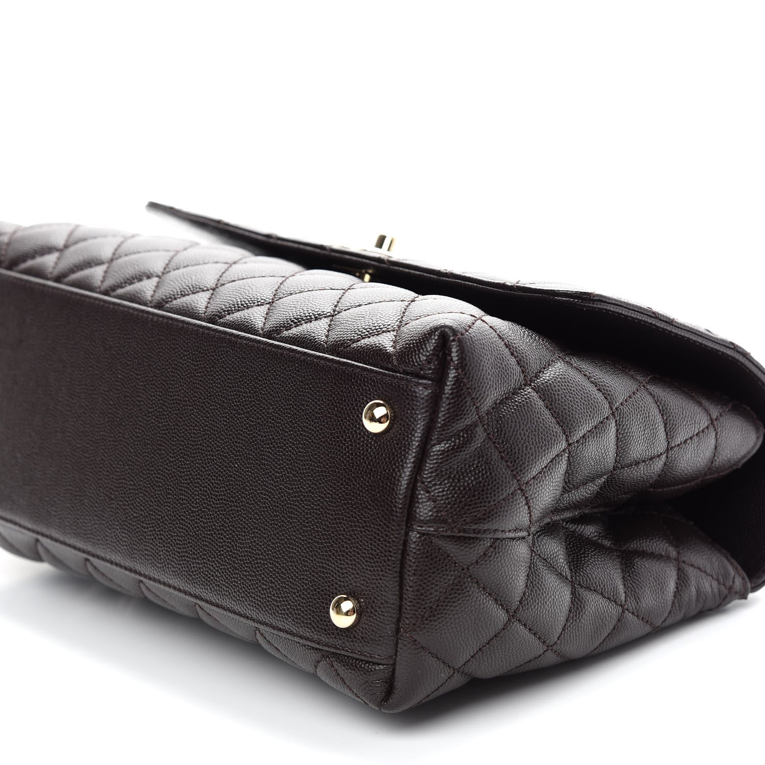 Chanel Caviar Quilted Small Coco Handle Flap Dark Brown 9 of 9