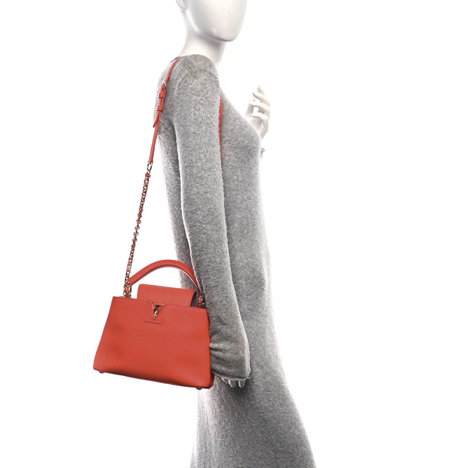 Louis Vuitton Taurillon Capucines BB Tonic Orange 2 of 9