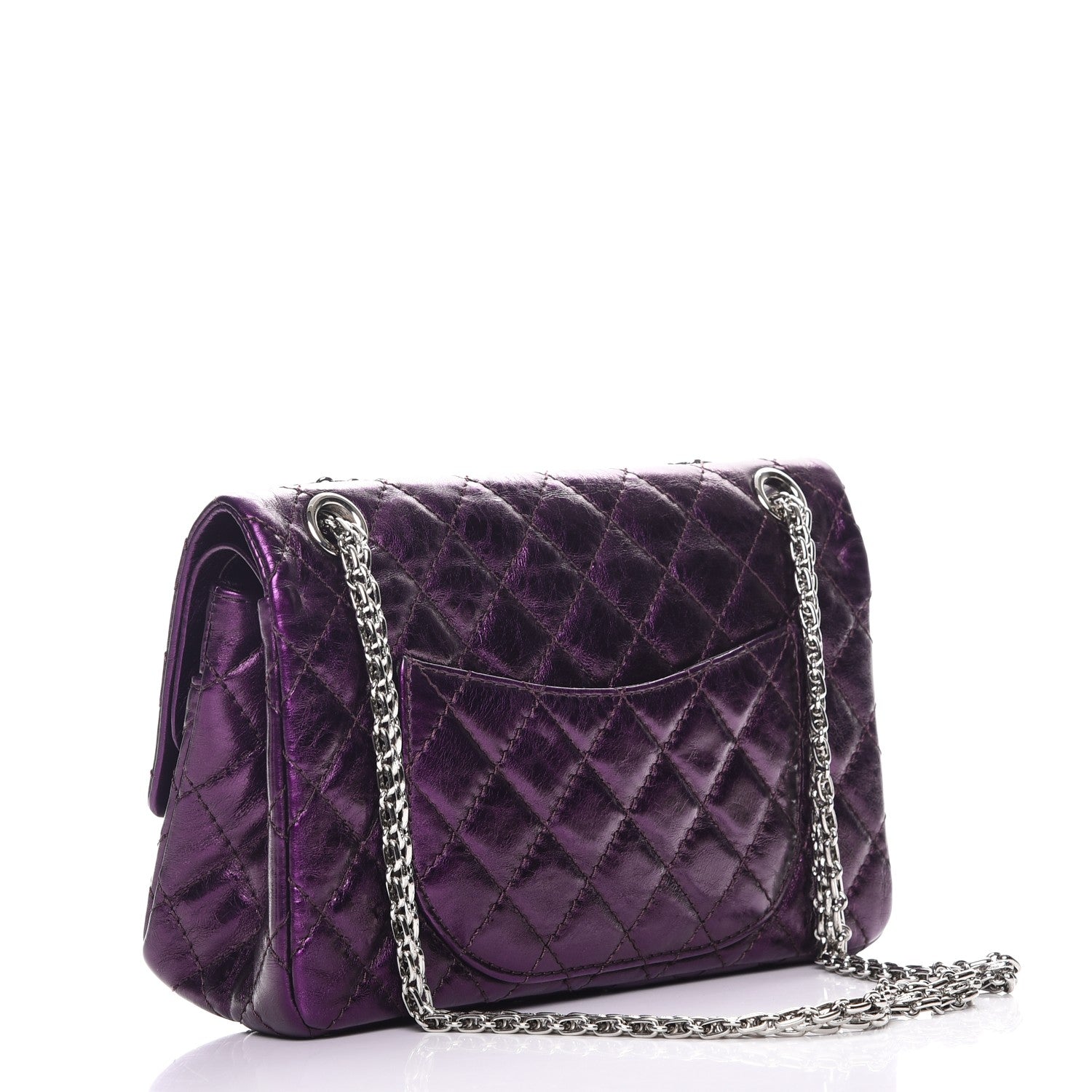 Chanel Metallic Calfskin 2.55 Reissue 225 Flap Violet 3 of 8