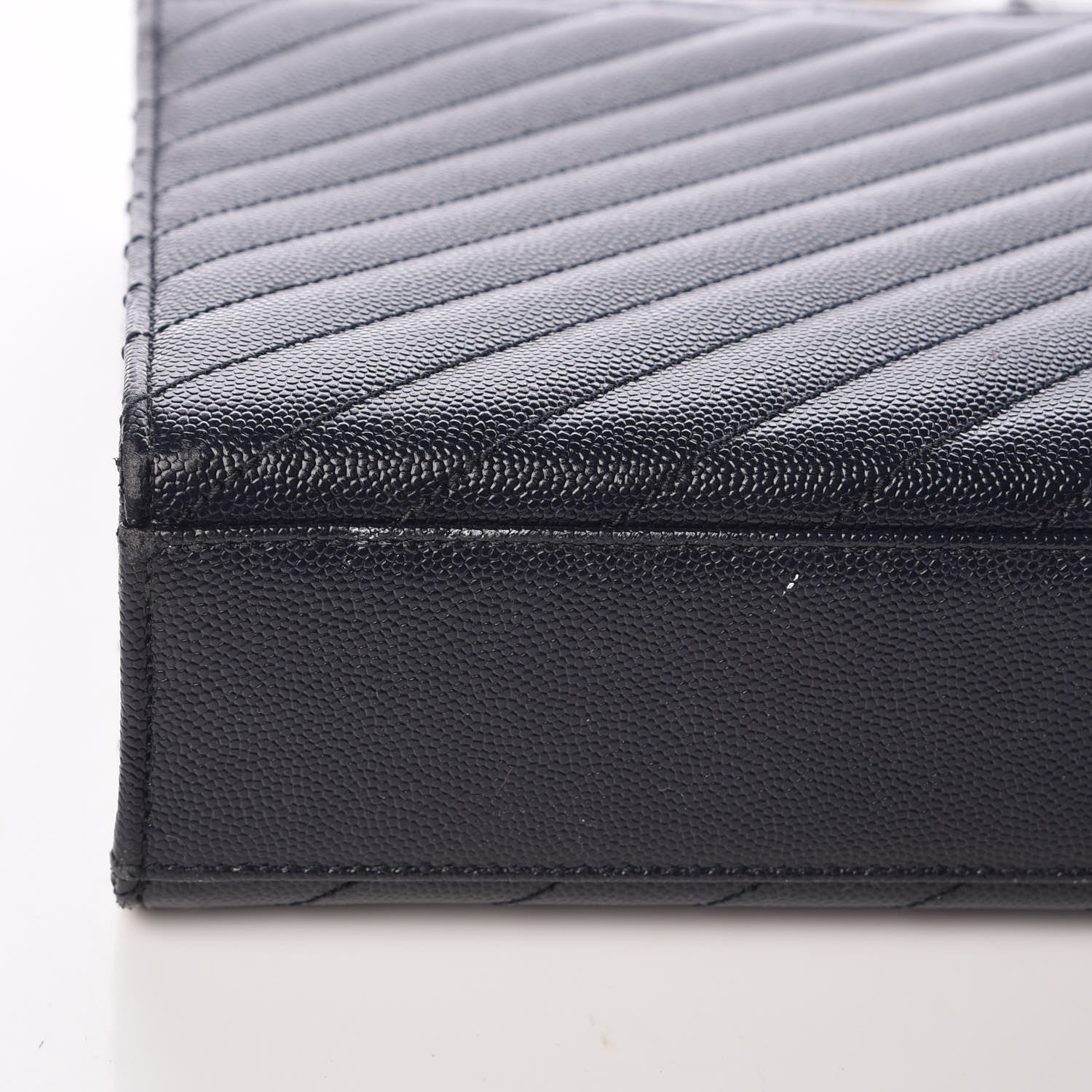 Saint Laurent Grain De Poudre Matelasse Chevron Large Monogram Satchel Midnight Blue 12 of 13