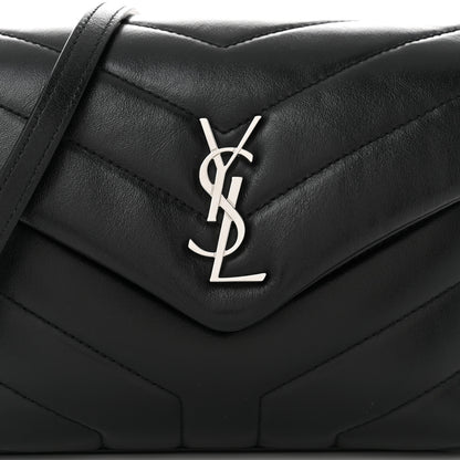 Saint Laurent Calfskin Y Quilted Monogram Toy Loulou Crossbody Bag Black 8 of 10
