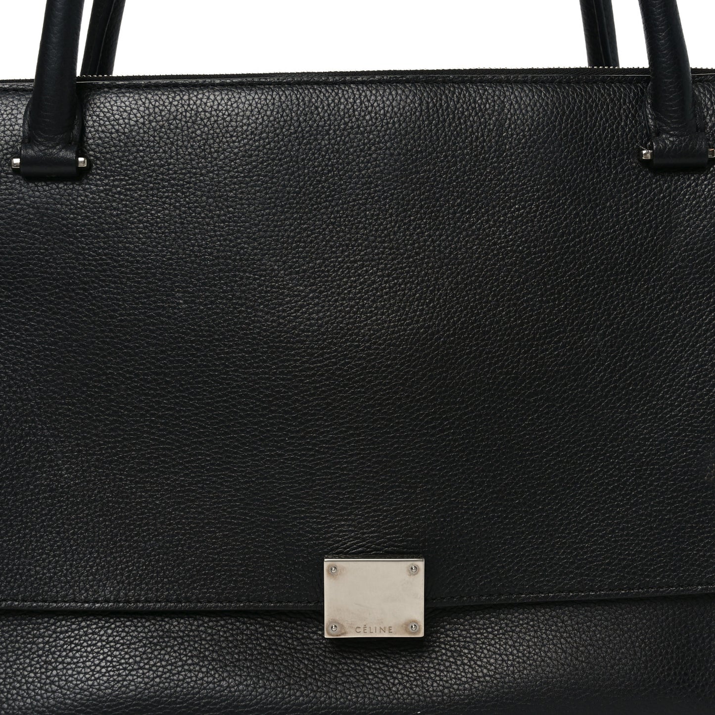 Drummed Calfskin Suede Double Zip Trapeze Black