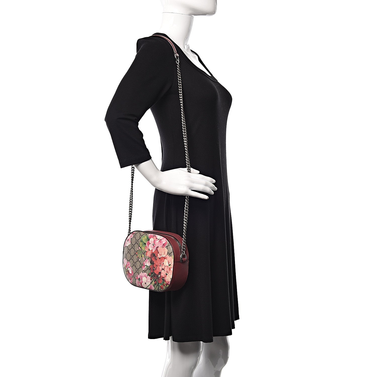 Gucci GG Supreme Monogram Blooms Mini Chain Shoulder Bag Beige Multicolor Dry Rose 2 of 9