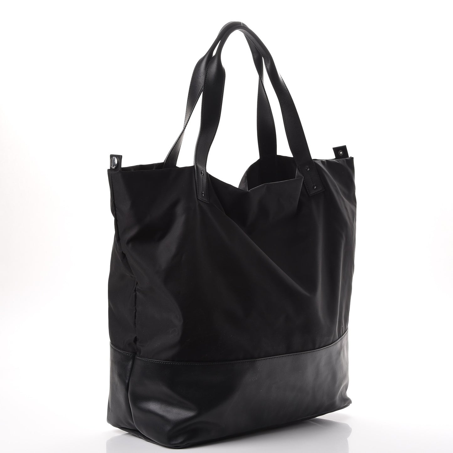 Nylon Calfskin Gothic Tote Black
