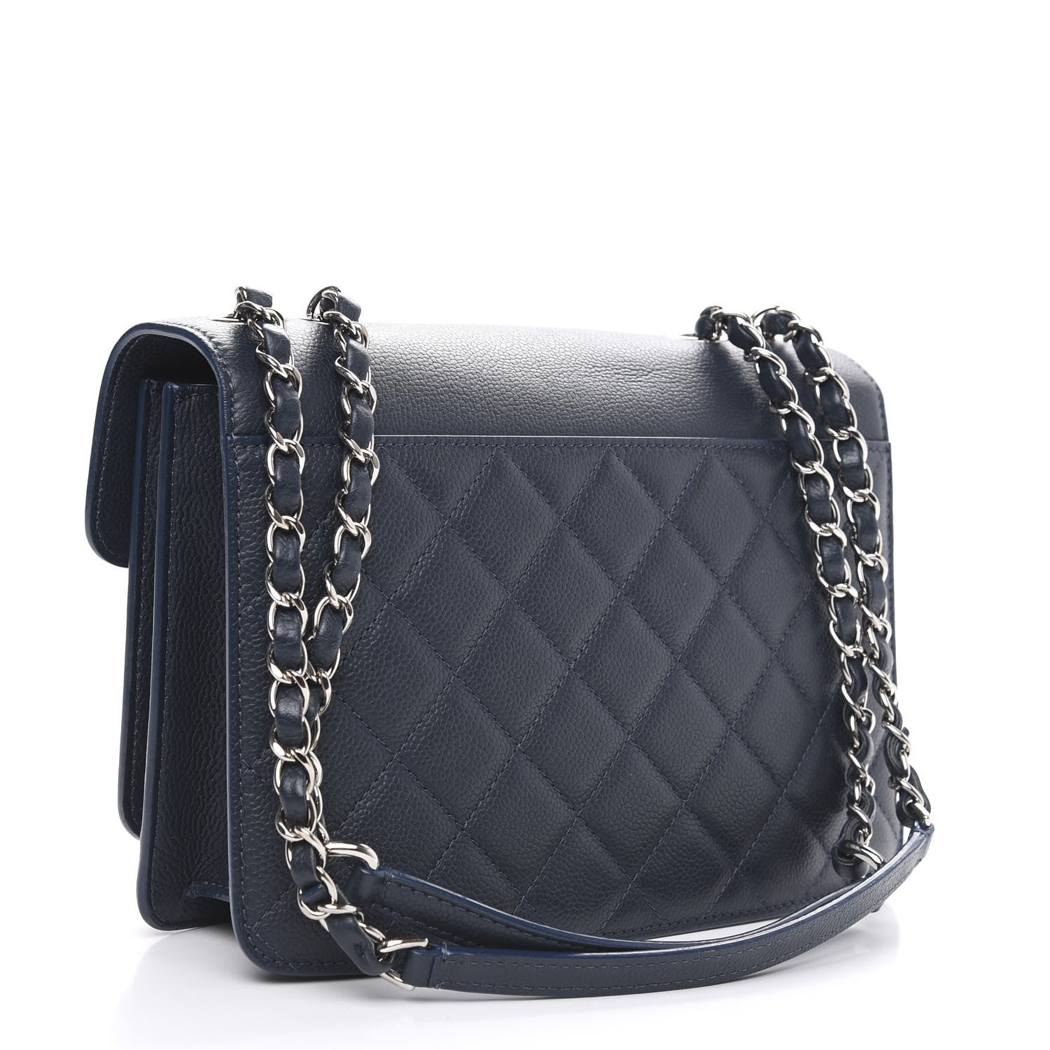 Chanel Grained Calfskin Quilted Large CC Box Flap Blue 3 of 11