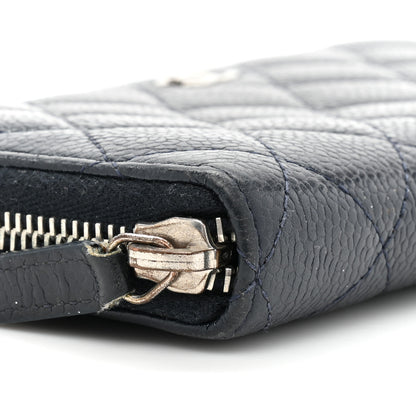 Chanel Caviar Quilted Large Gusset Zip Around Wallet Navy 12 of 22