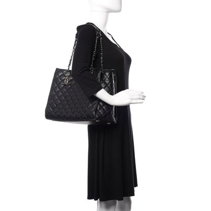 Chanel Calfskin Quilted Large Chic and Soft Shopping Tote Black 2 of 10