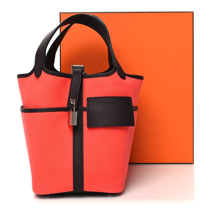 Hermes Toile Goeland Swift Cargo Picotin Lock 18 Rouge Sellier Rose Texas 13 of 13