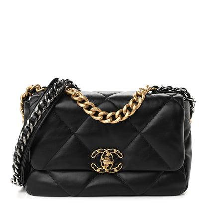 Chanel Lambskin Quilted Medium Chanel 19 Flap Black 1 of 9