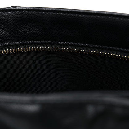 Saint Laurent Grain De Poudre Matelasse Chevron Medium Tribeca Shopping Bag Black 11 of 11