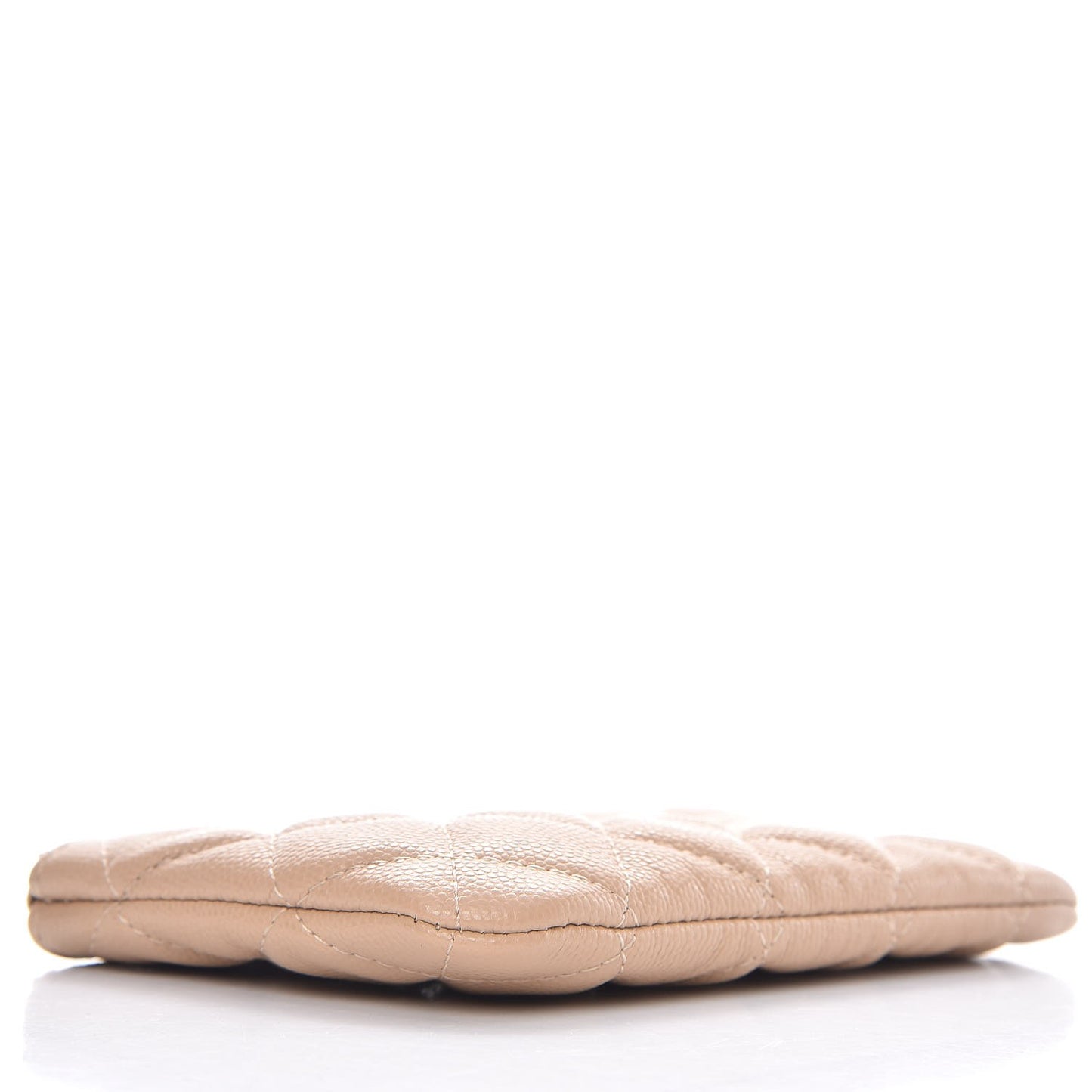 Caviar Quilted Small Cosmetic Case Beige