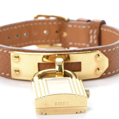 Hermes Stainless Steel Courchevel 20mm Kelly Cadena Quartz Watch Gold 4 of 9