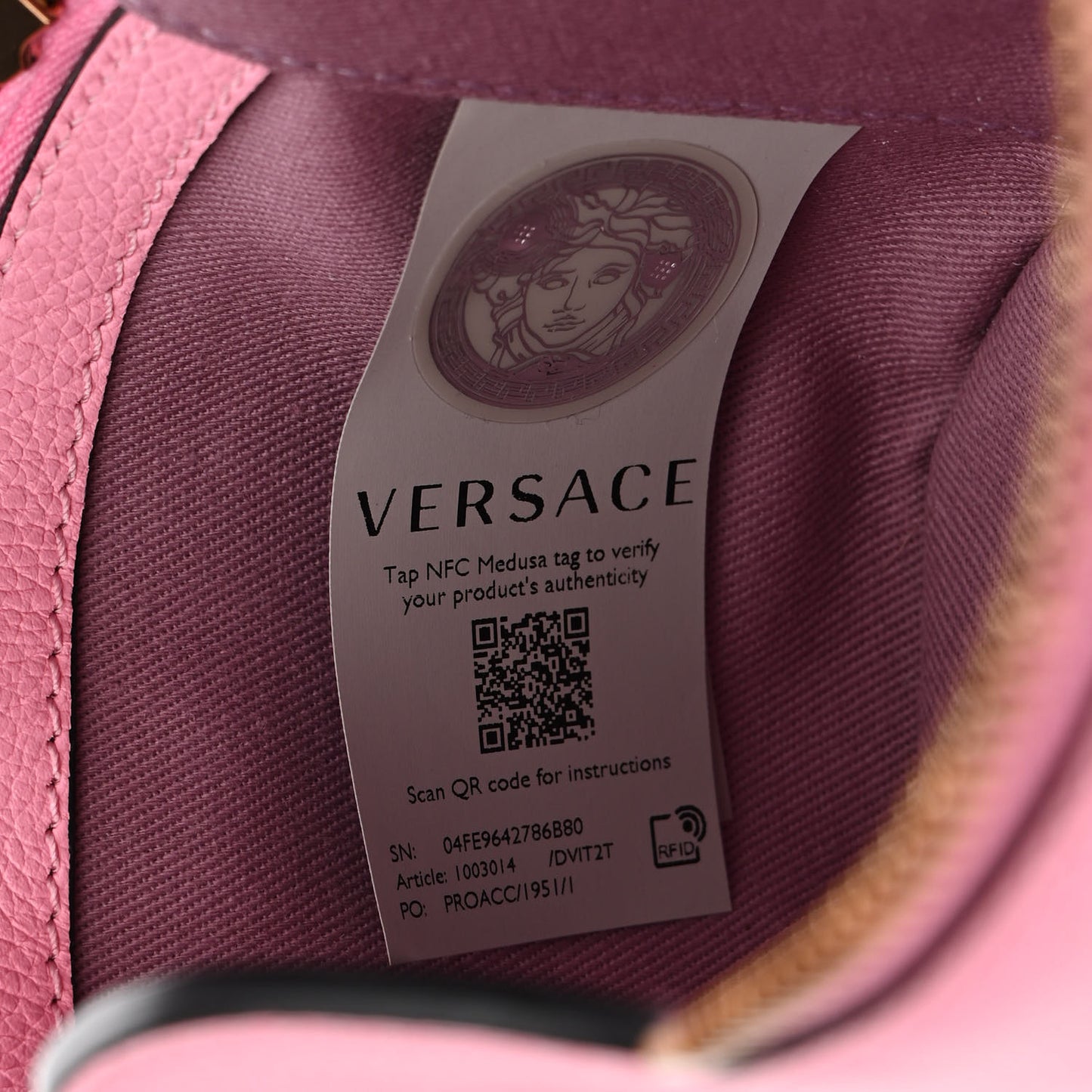 Grained Calfskin Medusa Vanity Case Pink