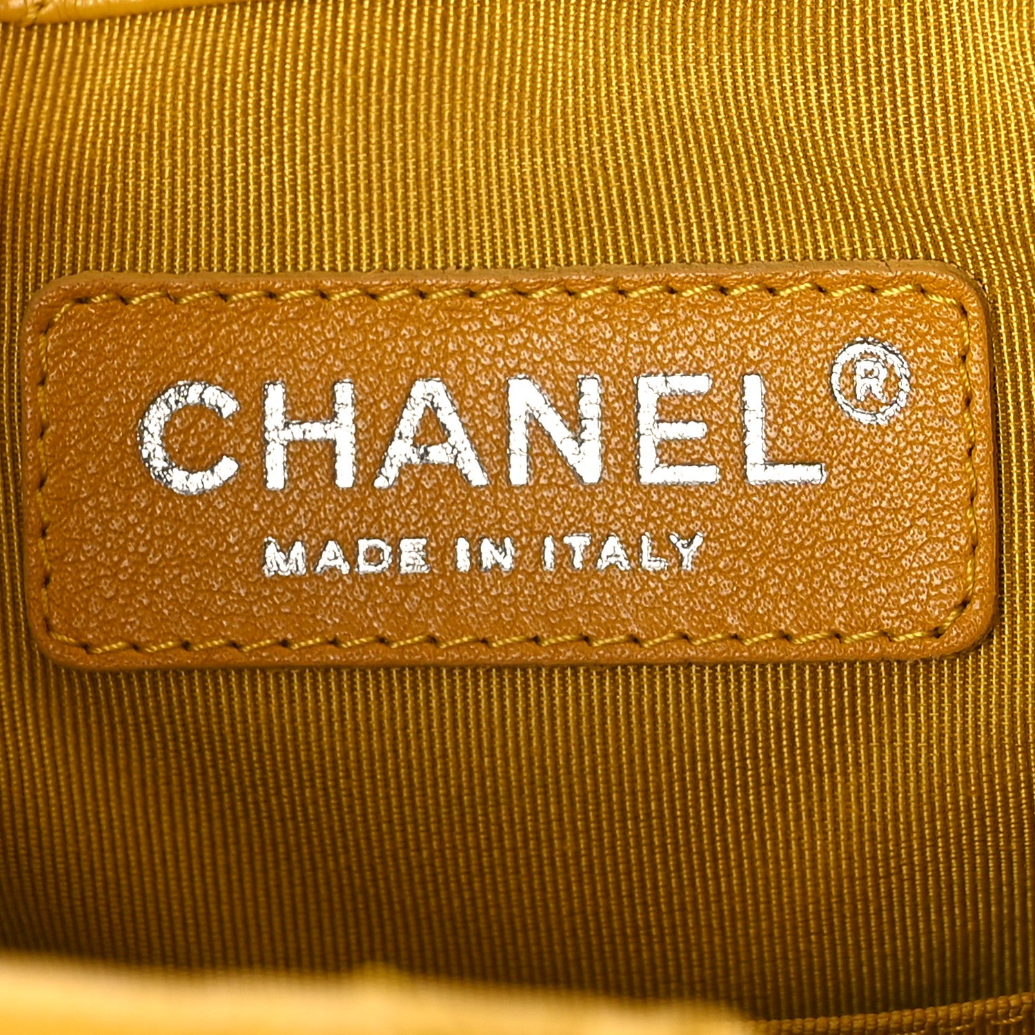 Chanel Aged Calfskin Chevron Quilted Small Gabrielle Backpack Yellow 6 of 13