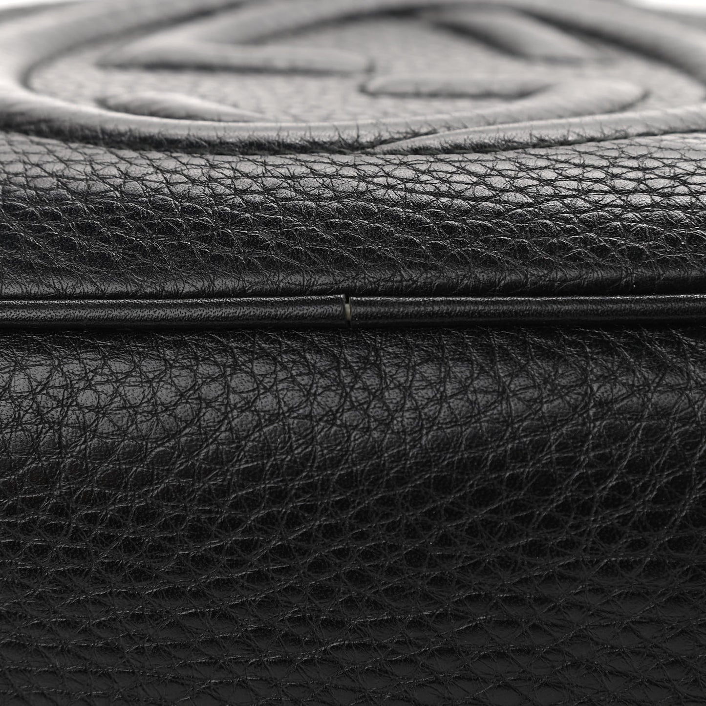 Pebbled Calfskin Small Soho Disco Bag Black