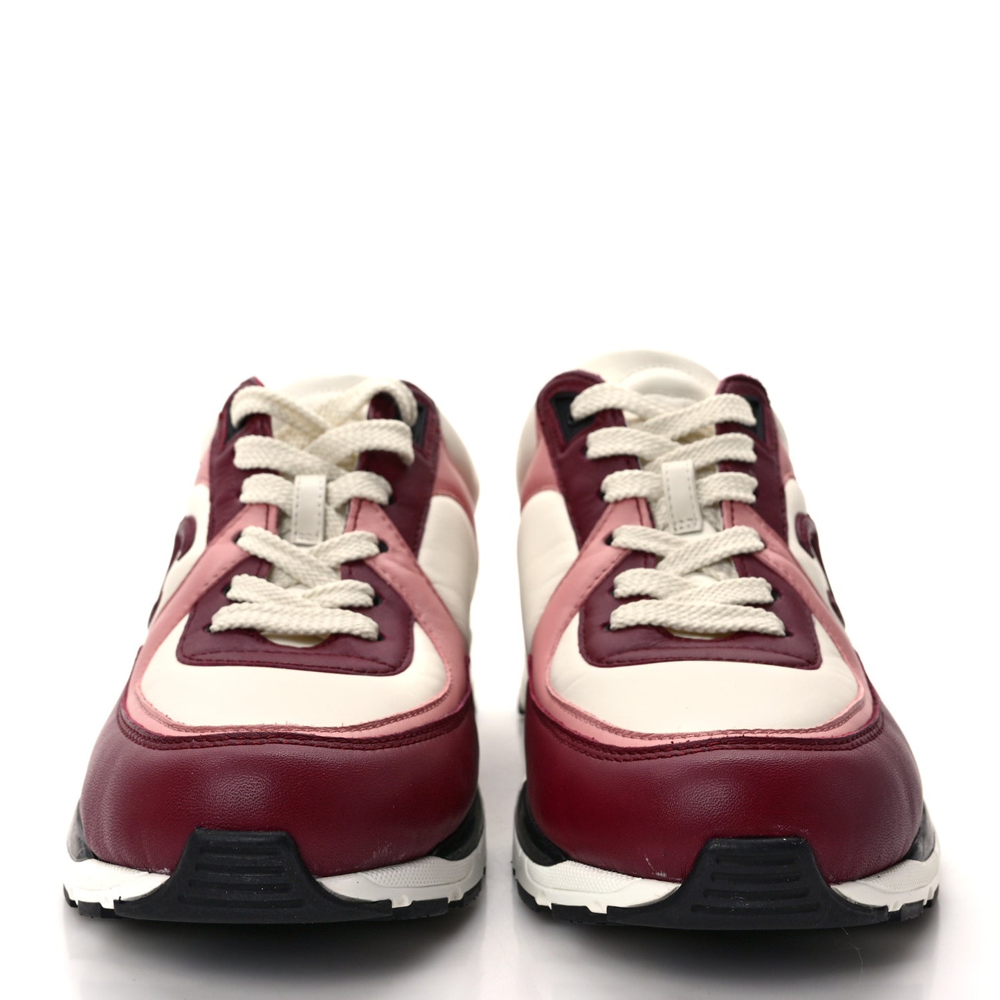 Calfskin CC Sneakers 36.5 Light Burgundy White Pink
