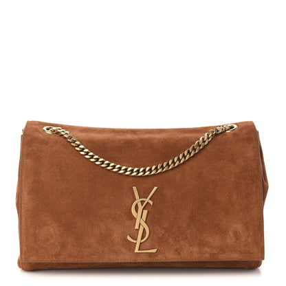 Saint Laurent Smooth Calfskin Suede Medium Reversible Monogram Kate Satchel Light Ochre 1 of 16
