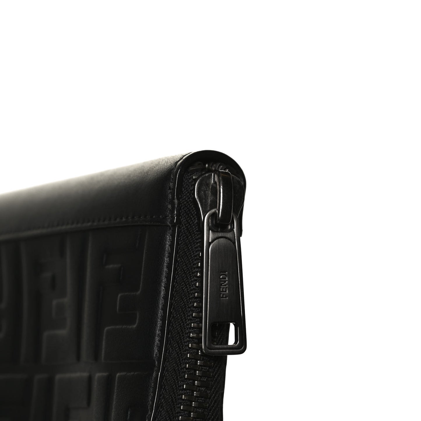 Vitello Grace FF 1974 Embossed Zip Around Wallet Black