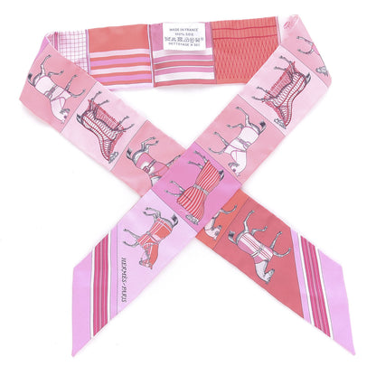 Hermes Silk Couvertures Nouvelles Twilly Rose Grenadine 1 of 3