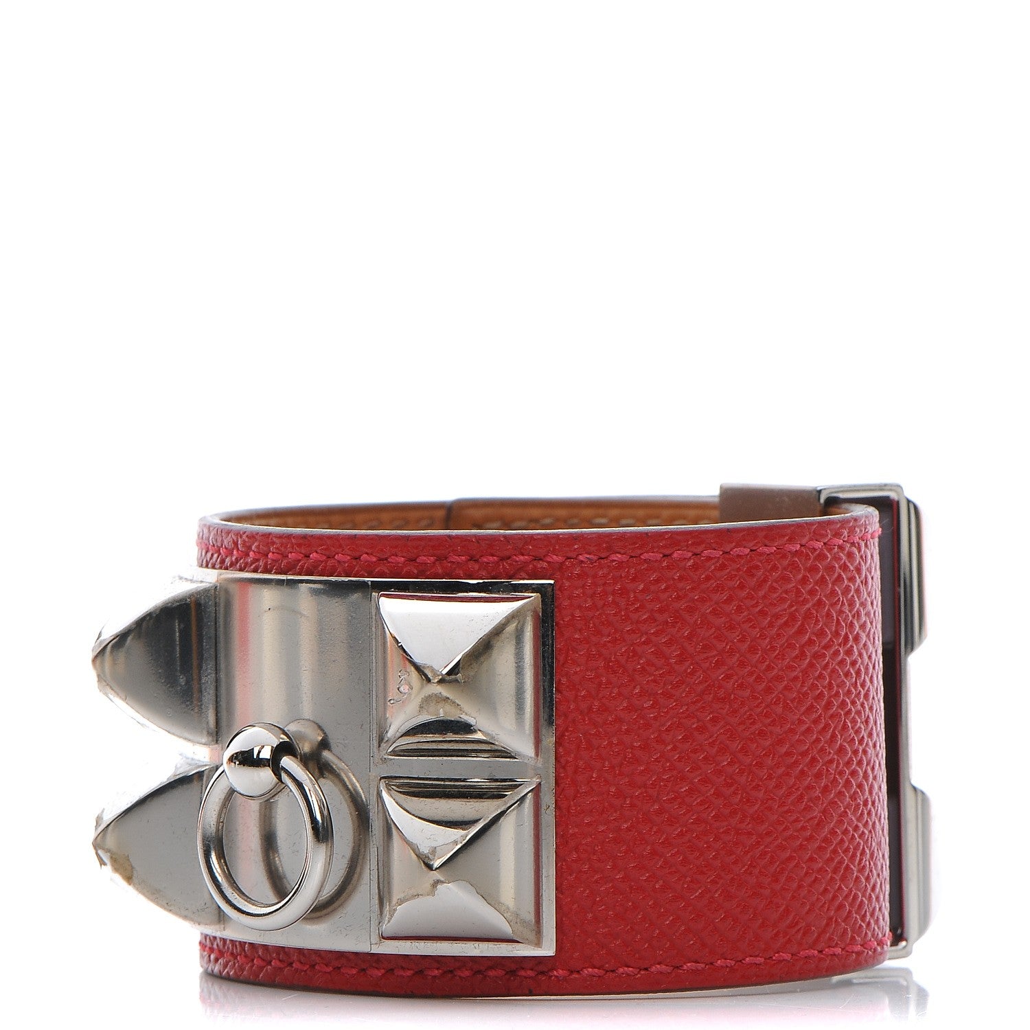 Hermes Epsom Collier De Chien CDC Bracelet S Rouge Casaque 1 of 7