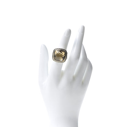 David Yurman Sterling Silver 18K Yellow Gold Diamond Champagne Citrine 17mm Albion Ring 52 6 2 of 5