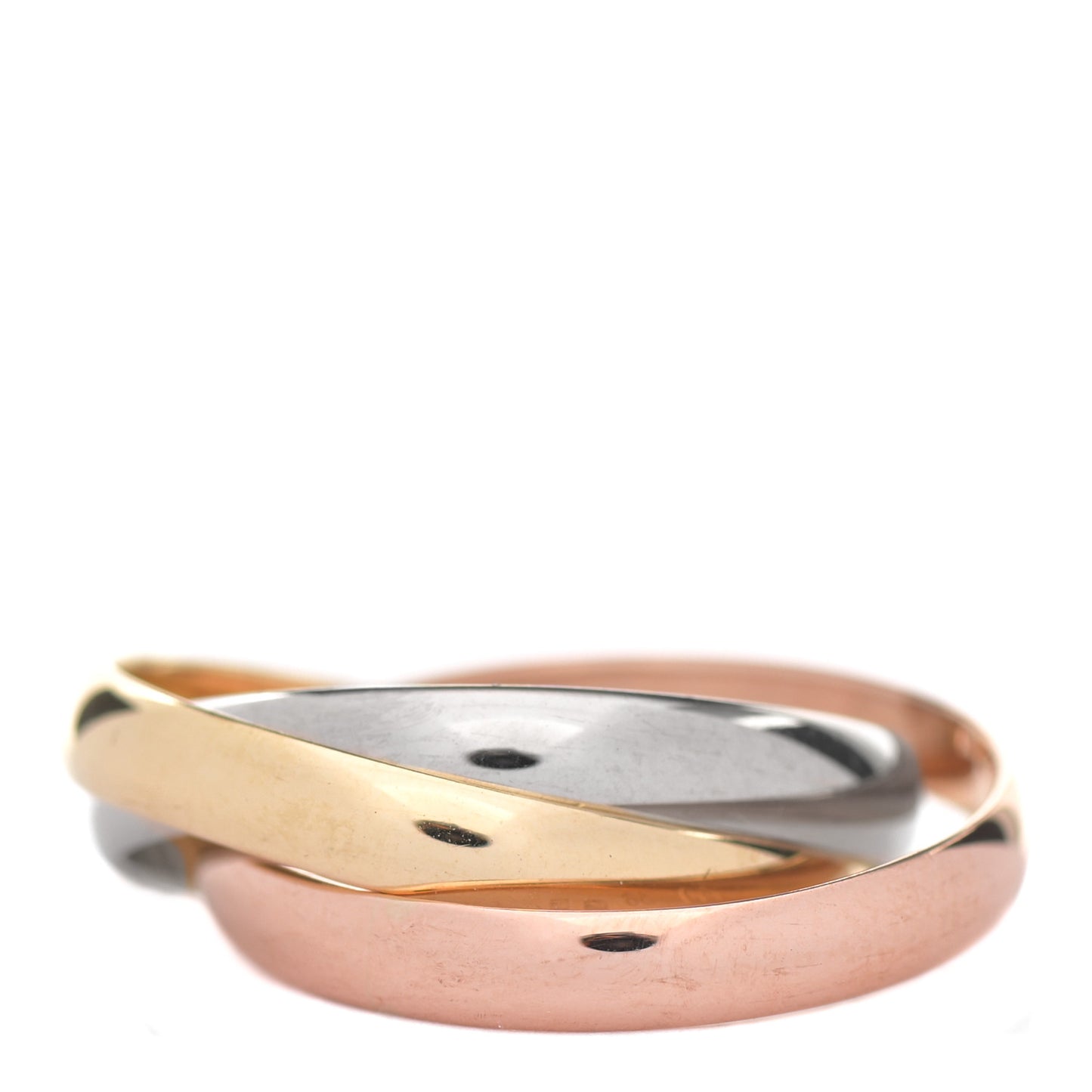 18K Pink Yellow White Gold Classic Les Must De Cartier Trinity Ring 56 7.5