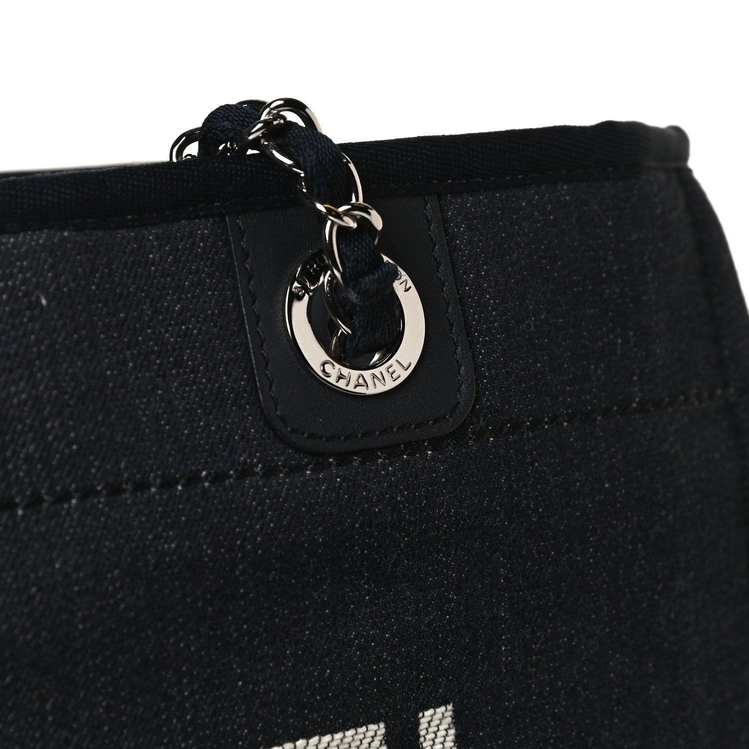 Chanel Denim Small Deauville Tote Dark Blue 11 of 12