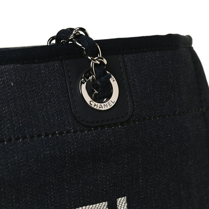 Chanel Denim Small Deauville Tote Dark Blue 11 of 12