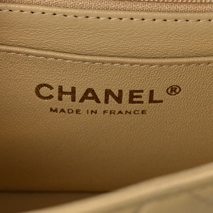 Chanel Lambskin Quilted Mini Top Handle Rectangular Flap Yellow 5 of 10